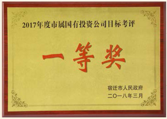 2017年度市屬國有投資公司目標(biāo)考核一等獎(jiǎng)